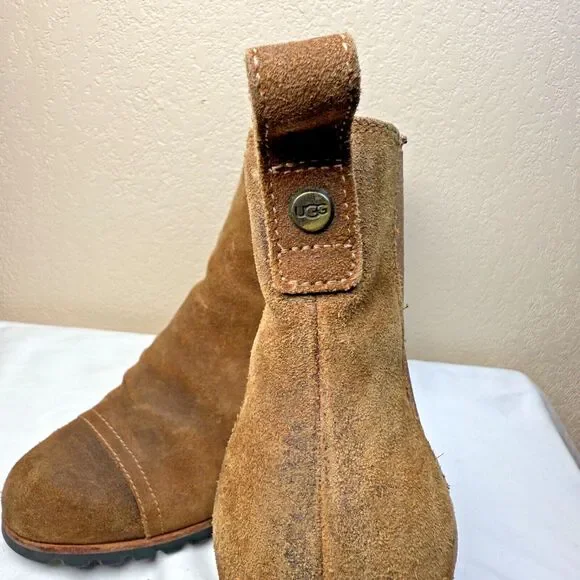 UGG Women's Pax Hidden Wedge Bootie Suede Waterproof - Size 8 - Picture 6 of 6
